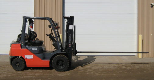 Carpet Pole on Forklift