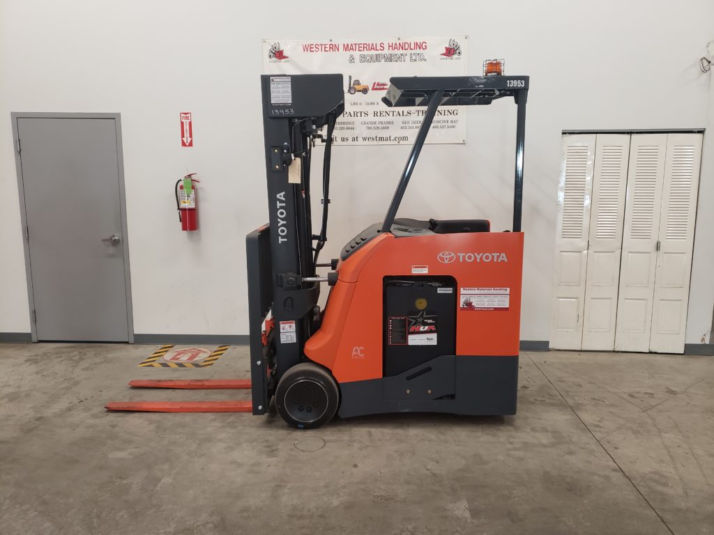 New Toyota Stand-up Electric Rider Forklift - Left Side