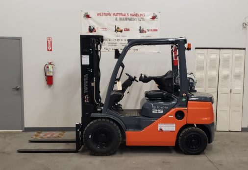 New Toyota Pneumatic 8FGU25 Forklift - Left Side