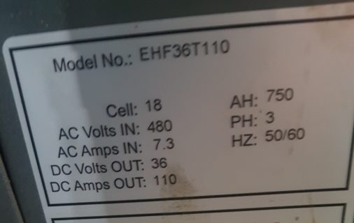 Used 36V Charger - C-0442 - Data Plate