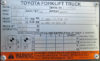 Used Toyota 8FGU25 Forklift - Data Plate