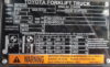 New Toyota 8FGU25 Pneumatic Forklift - Data Plate
