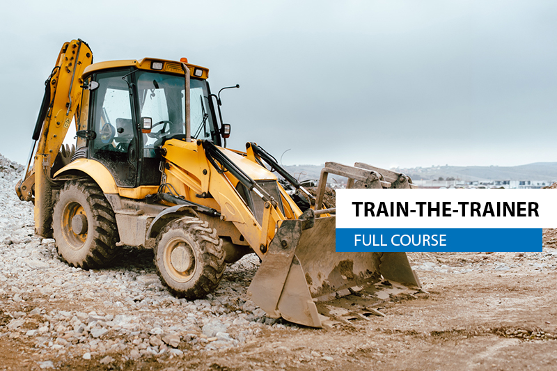 This is a photo showing a man in front end loader and it's in reference to front end loader safety training and "train the trainer" courses that Western Materials Handling has available in Calgary, Edmonton, Grand Prairie, Medicine Hat, Lethbridge and Red Deer