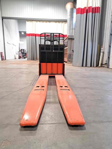 Used Toyota Electric Ride-On Pallet Jack for sale Toyota 8HBE40 WestMat Western Materials Handling Alberta