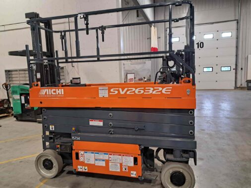 USED 2023 AICHI SCISSOR LIFT SV2632E For Sale Alberta Western Materials Handling Equipment