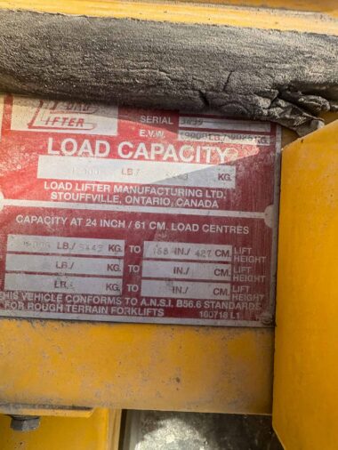 Used Load Lifter Rough Terrain Forklift for sale in Alberta through Western Materials Handling and Equipment