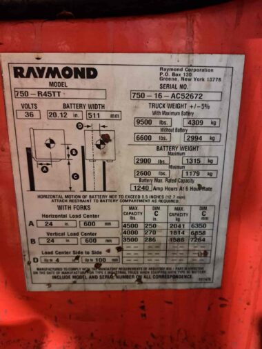 Used Raymond 750-R45TT Electric Reach Truck For Sale 2016 Alberta Edmonton Western Materials Handling WestMat