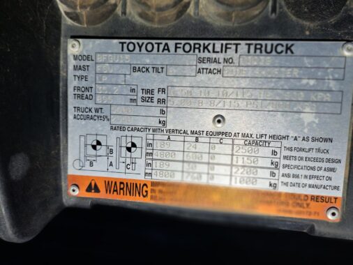 Used 2007 TOYOTA 8FGU15 Forklift for sale in Alberta through WestMat Western Materials Handling