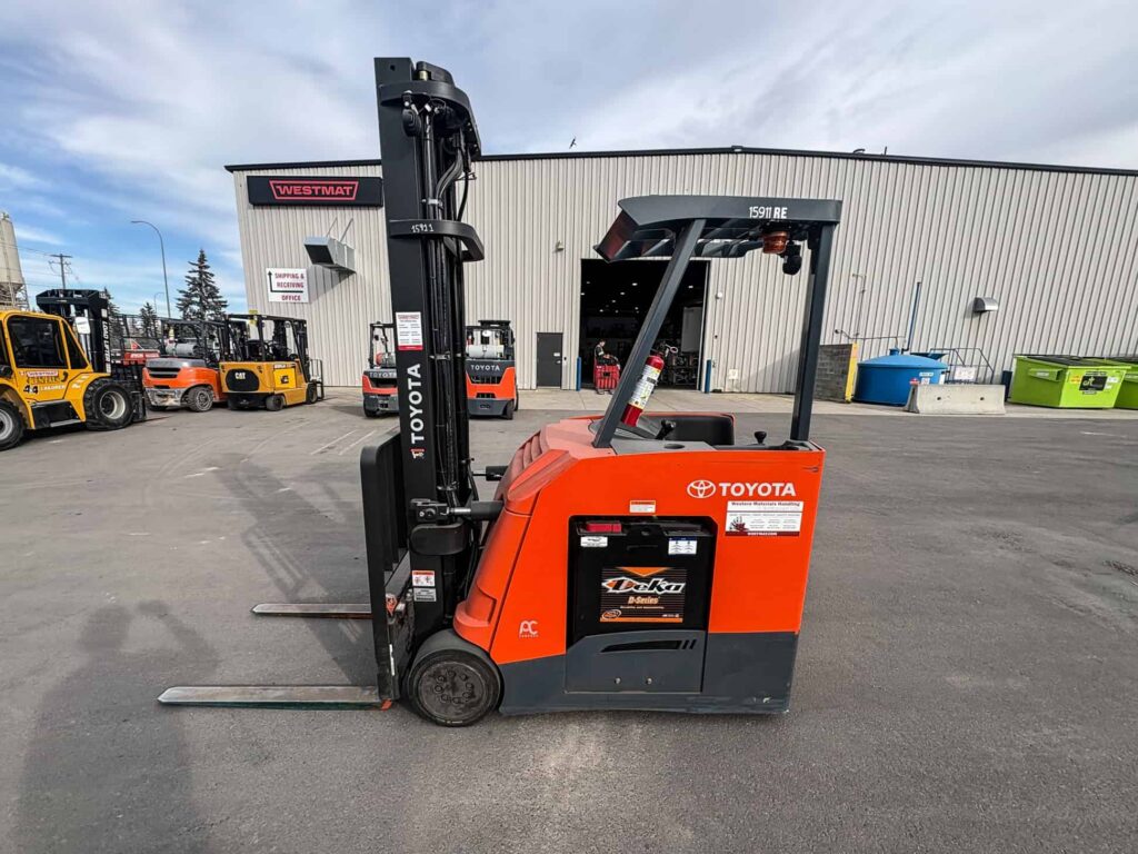 Used 2023 Toyota Stand Up Electric Reach Truck for Sale Calgary Alberta WestMat Western Materials Handling
